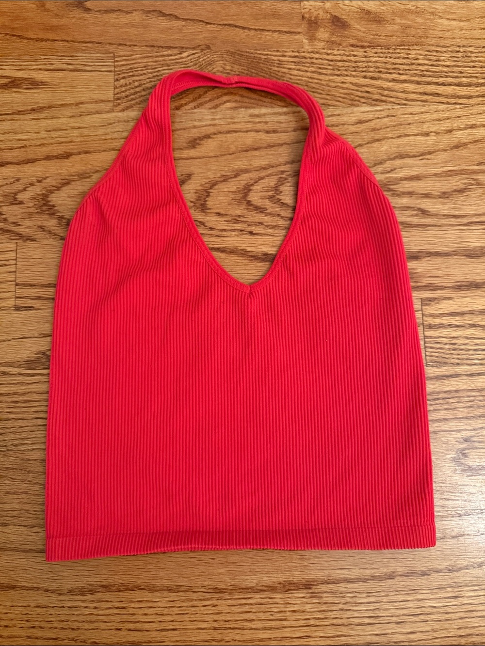 Out from under Ribbed V-Neck Halter Top - Red